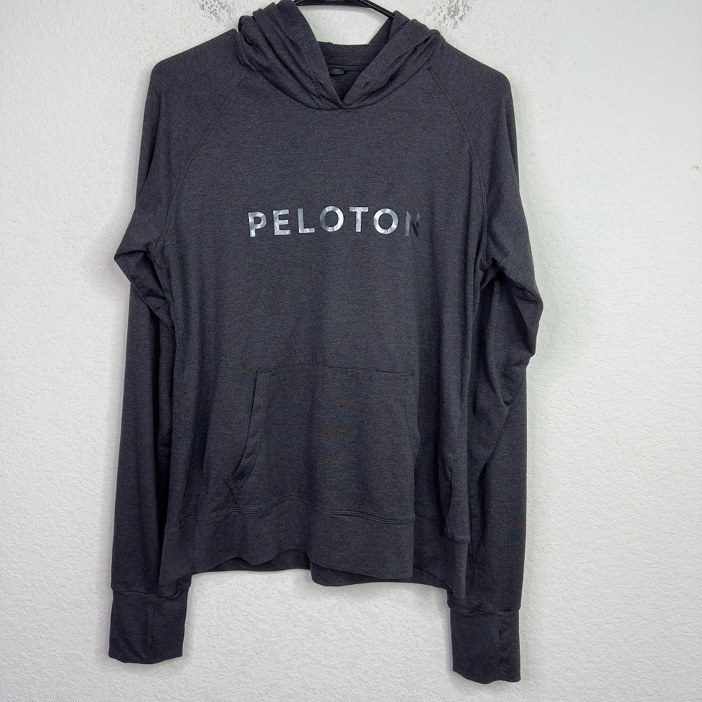Peloton Nualime Sweatshirt Womens S Gray Cooldown Pullover Hoodie Workout Gym‎